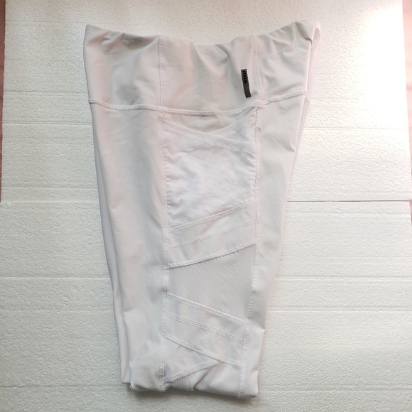 RBX Workout Crop Leggings Mesh Detail White Size XL - Picture 4 of 8